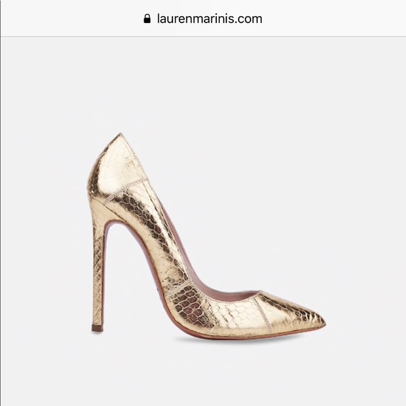 Lauren Marinis - High Heel Cream Gold Snakeskin - Picture 5 of 7